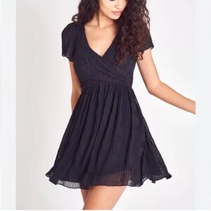 LoveShackFancy Patrona Mini Dress in Black size S